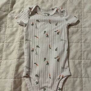Carter's White Ribbed Baby Bodysuit with Avocado & Carrot Print
